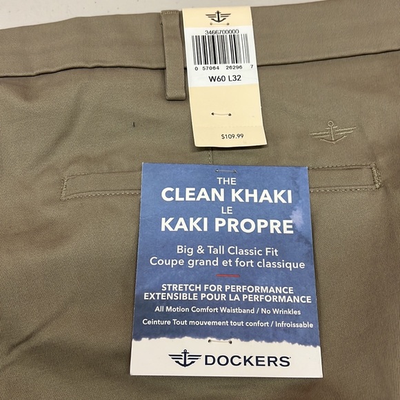 NEW Dockers The Clean Khaki Pants Men’s Big & Tall Size W60 L32 - Picture 7 of 8